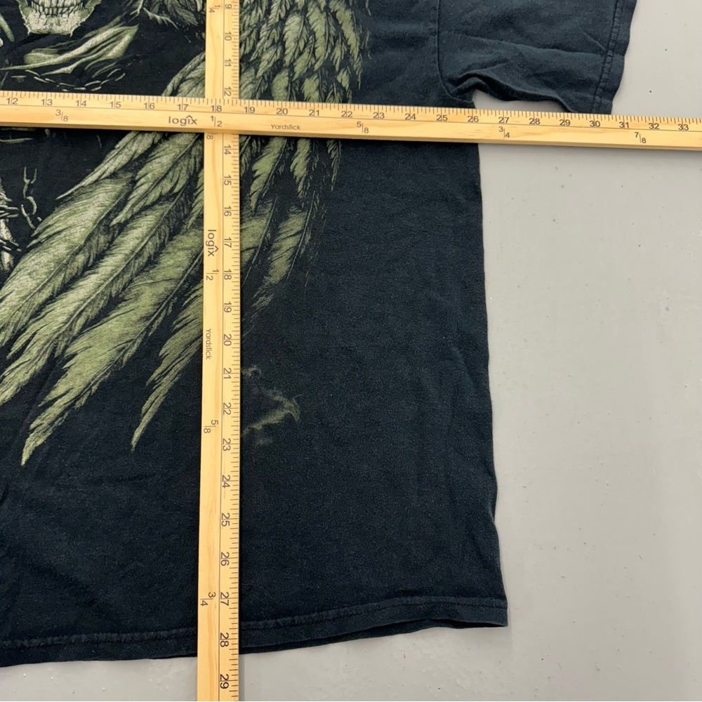 Y2K Grim Reaper Skull T Shirt Wings Mall Goth Cyber Grunge Punk - Picture 3 of 5